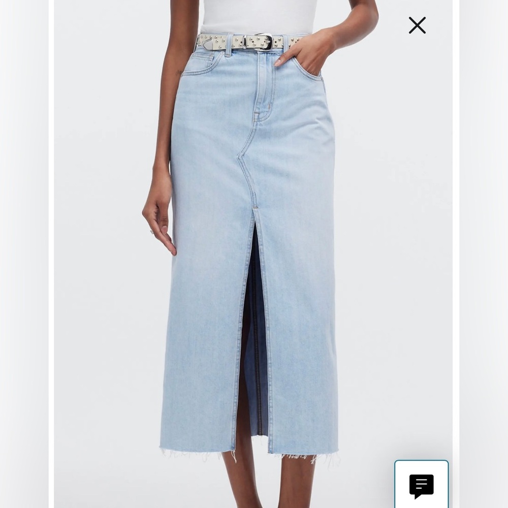 Madewell Rilee Denim Midi Skirt Fitzgerald wash size 31 NWT